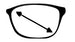 Glasses frame lense drawing with diagonal arrow