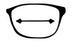 Glasses frame lense drawing with horizontal width arrow