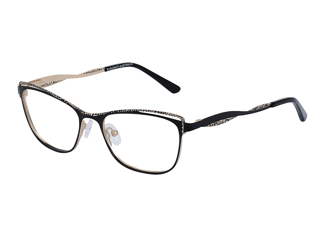 Eyecraft Matilda women's black gold glass frames