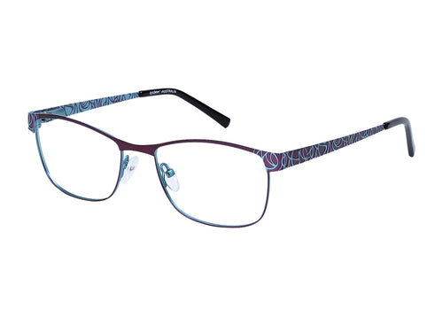 Eyecraft Wha-Wha women's purple blue glass frames