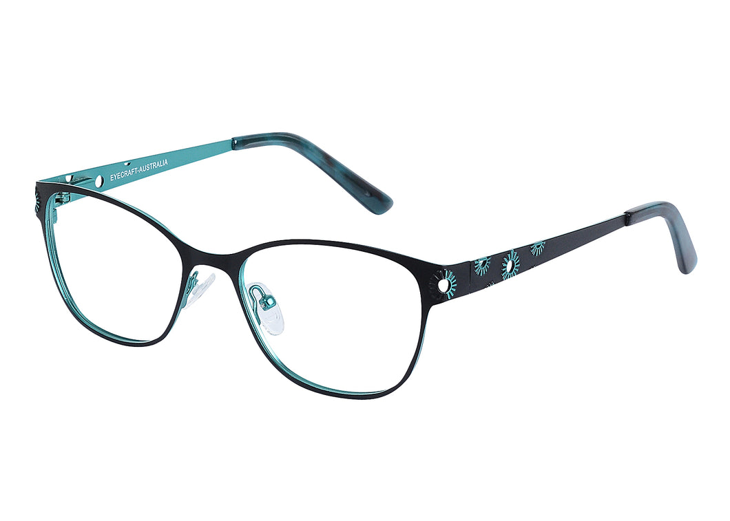 Eyecraft Grace women's black green glass frames