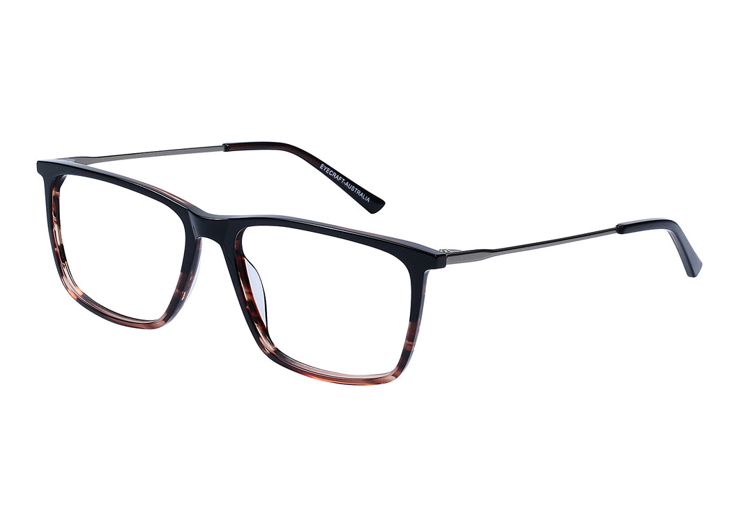 Eyecraft Healy men's black red stripe glass frames