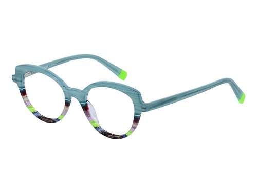 Eyecraft Ocean women's aqua green glass frames