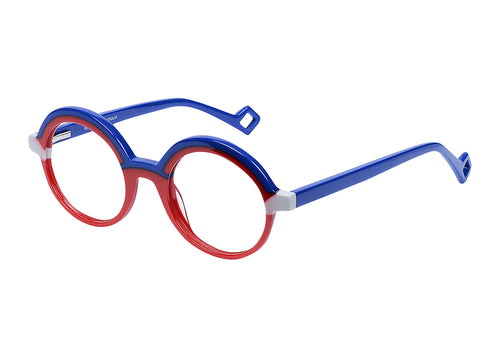 Eyecraft Bingo women's red blue glass frames