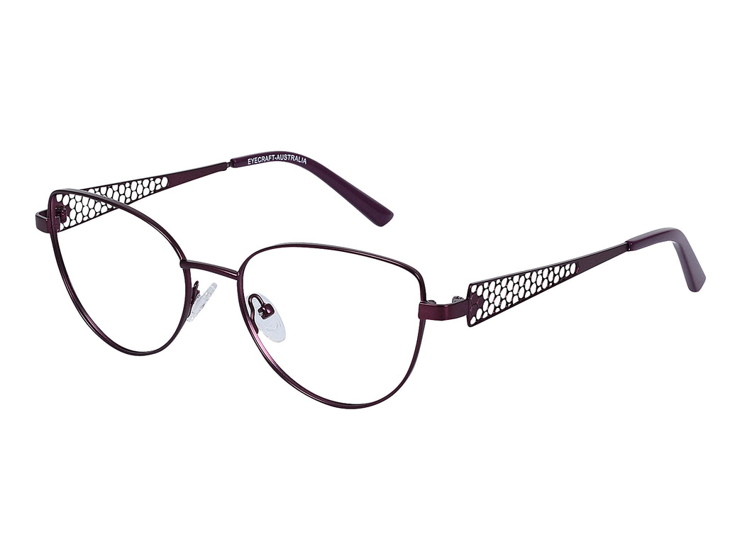 Eyecraft Yarra women's burgundy glass frames