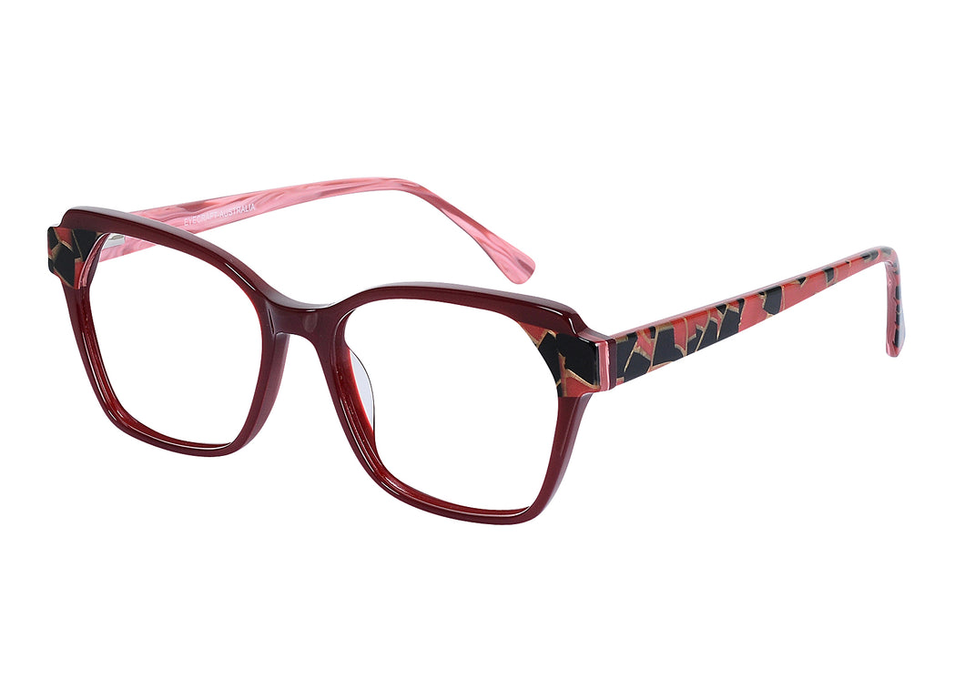 Eyecraft Elva women's burgundy glass frames