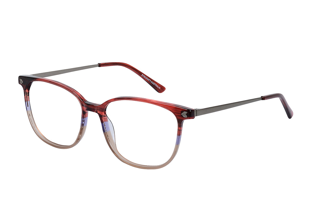 Eyecraft Sawyer women's red brown glass frames