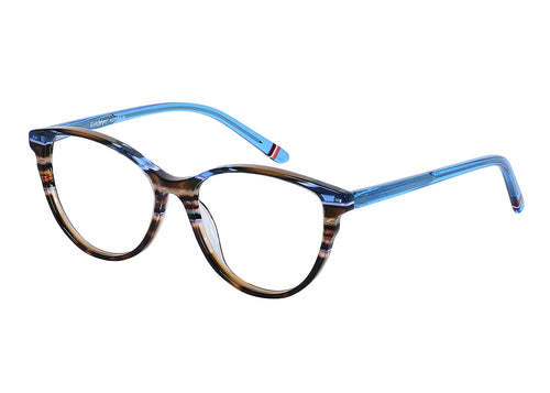 Eyecraft Astrid women's brown blue glass frames