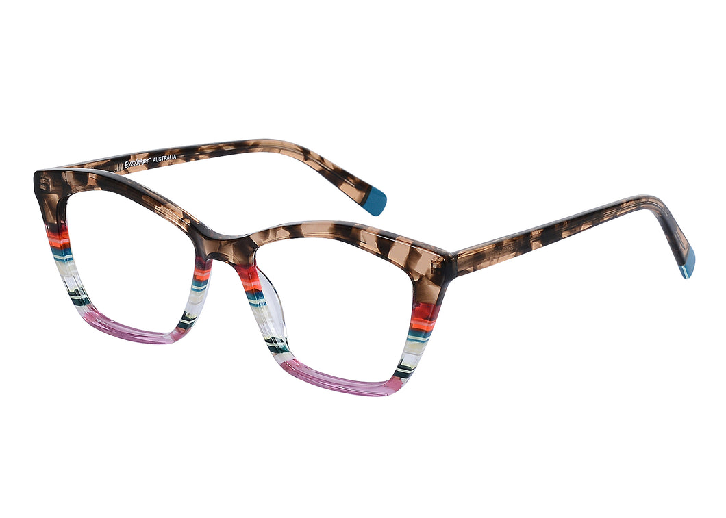 Eyecraft Greer women's brown aqua glass frames