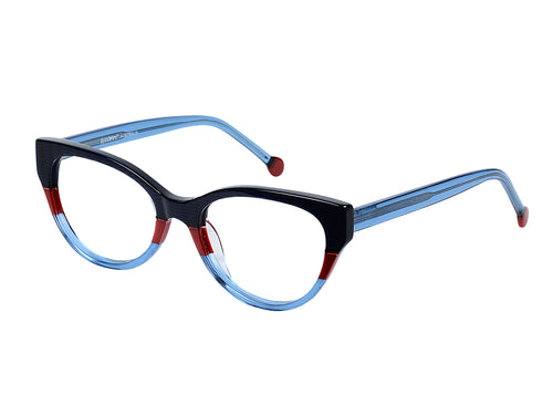 Eyecraft Agatha women's blue red glass frames