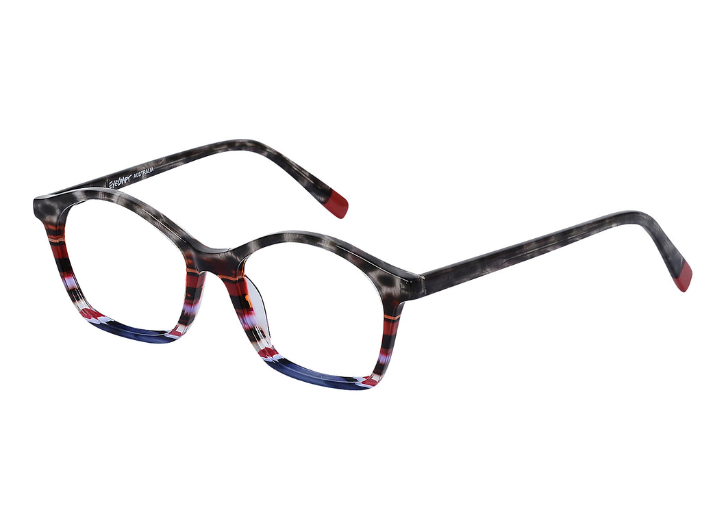 Eyecraft Tulip women's grey red glass frames