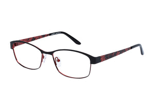 Eyecraft Gypsy women's black red glass frames