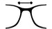 Glasses frame lenses drawing with bridge (lense joiner) arrow