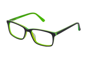 Eyecraft Clang kids black green glass frames