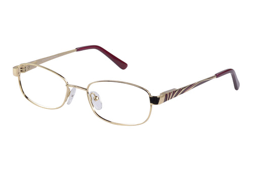 Eyecraft Freja womens gold burgundy glass frames