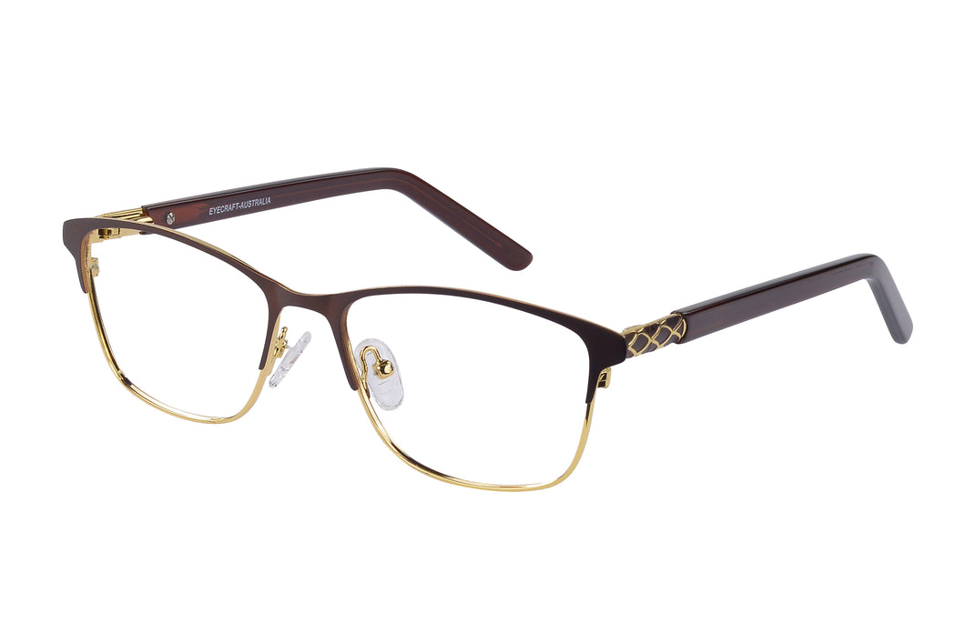 Eyecraft Kerrianne womens gold brown glass frames
