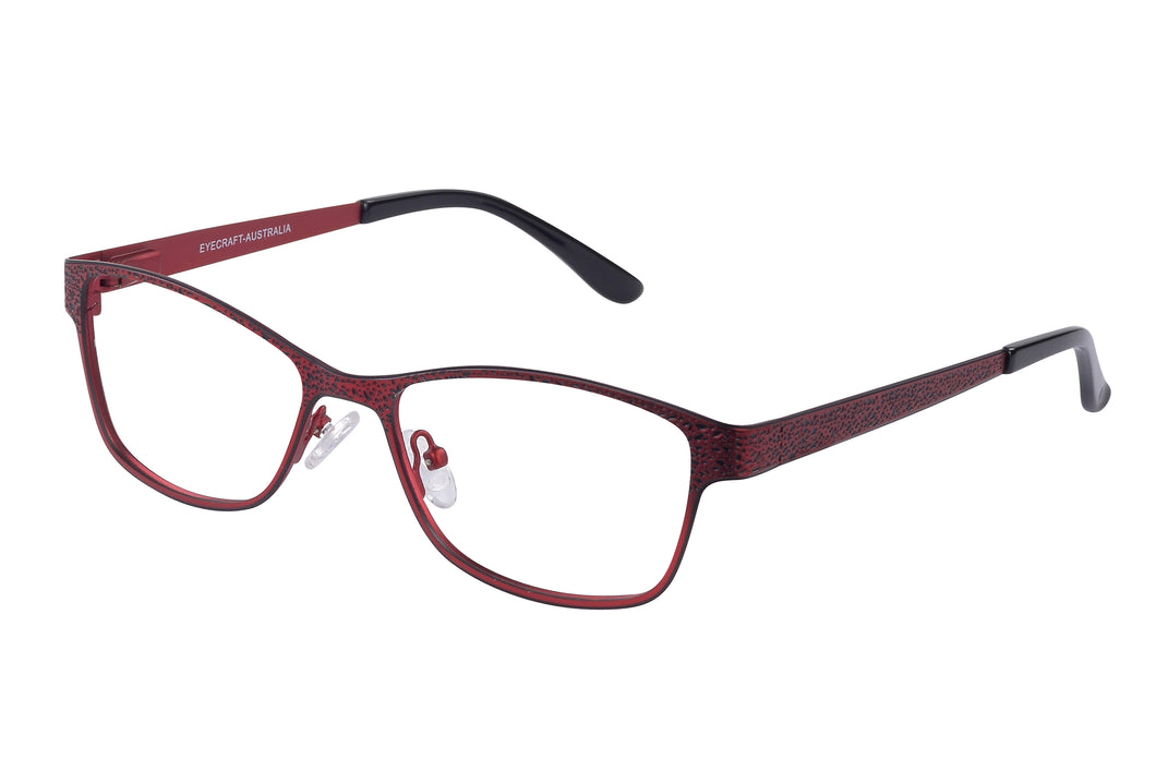 Eyecraft Maggie womens red glass frames